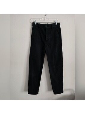 COS | Wide Tapered Jeans High Waist Button Fly Black Sz 2